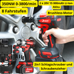 350Nm Akku-Ratsche Schlagschrauber bürstenloser Schrauber 20V 2xAKKU Akkuschraub (2) 350Nm Akku-Ratsche Schlagschrauber bürstenloser Schrauber 20V 2xAKKU Akkuschraub (2)