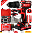 Bohrmaschine Akkuschrauber 20V 2 x Akku Ladegerät Bohrschrauber Set Schlagbohre Bohrmaschine Akkuschrauber 20V 2 x Akku Ladegerät Bohrschrauber Set Schlagbohre