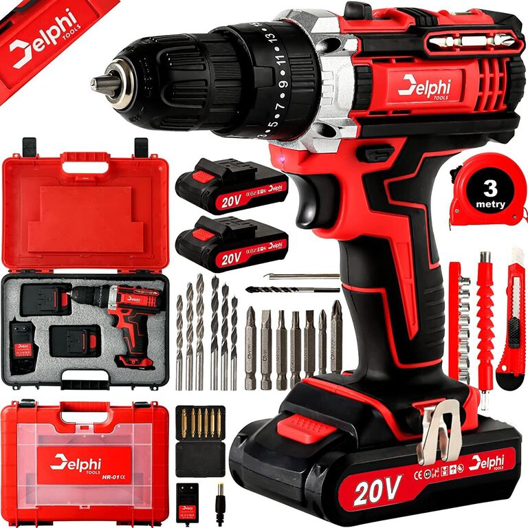 Bohrmaschine Akkuschrauber 20V 2 x Akku Ladegerät Bohrschrauber Set Schlagbohre (2) Bohrmaschine Akkuschrauber 20V 2 x Akku Ladegerät Bohrschrauber Set Schlagbohre (2)
